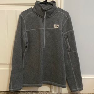 The North Face Grey 1/4 Zip Fleece Sweater Pullover